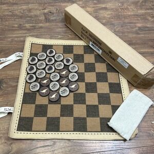 NWTF Turkey Federation CHECKER SET 26 Pc Cloth Checkerboard w/Storage Bag & Box